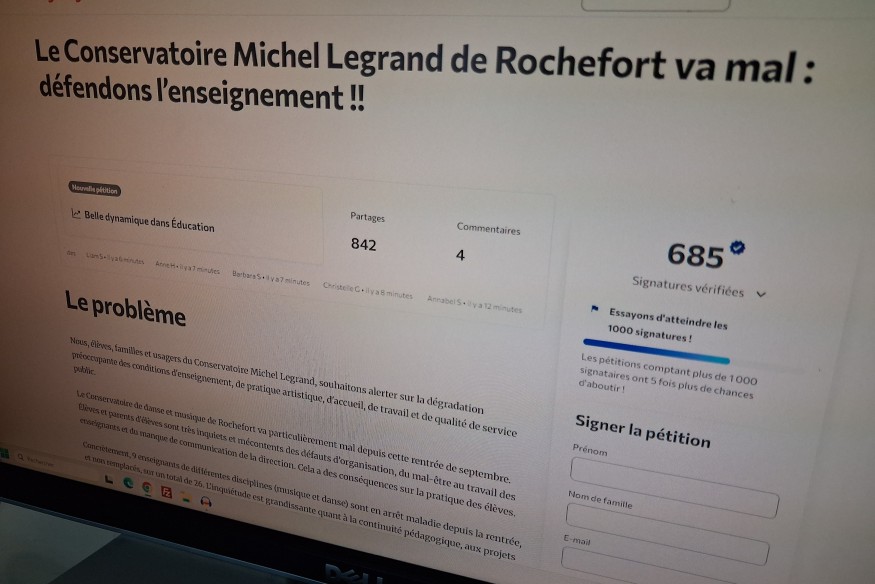 Rochefort : une pétition lancée par un collectif d'élèves, familles et usagers du conservatoire